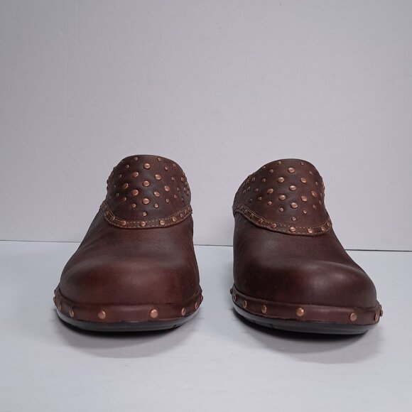 Sofft Mule Clogs Womens 9.5 M Brown Studded Leather Slip On Heel Boho 1009575 - Picture 8 of 14